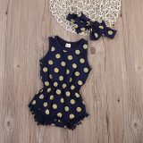 Baby Girl Clothes Gold Dots Bodysuit Romper Jumpsuit One-pieces Outfits Set (6-12 Months, Navy Blue) - Image 3