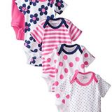 Gerber Baby-Girls Variety Onesies Brand Bodysuits, Flowers, 0-3 Months (Pack of 5)