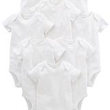Simple Joys by Carter's Baby 8-Pack Short-Sleeve Bodysuit, White, 0-3 Months